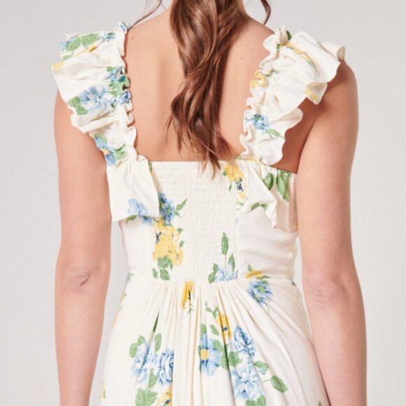 NWT Zula Floral Ruffle Trim Milo Midi Dress Sugarlips - Picture 5 of 6